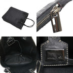Fendi Zucchino Handbag Black Canvas Leather — view 9