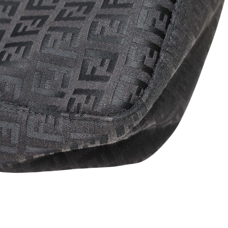 Fendi Zucchino Handbag Black Canvas Leather — view 7