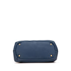 Prada Logo Handbag Blue Vitello Daino — view 3