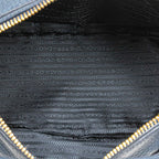 Prada Logo Handbag Blue Vitello Daino — view 5