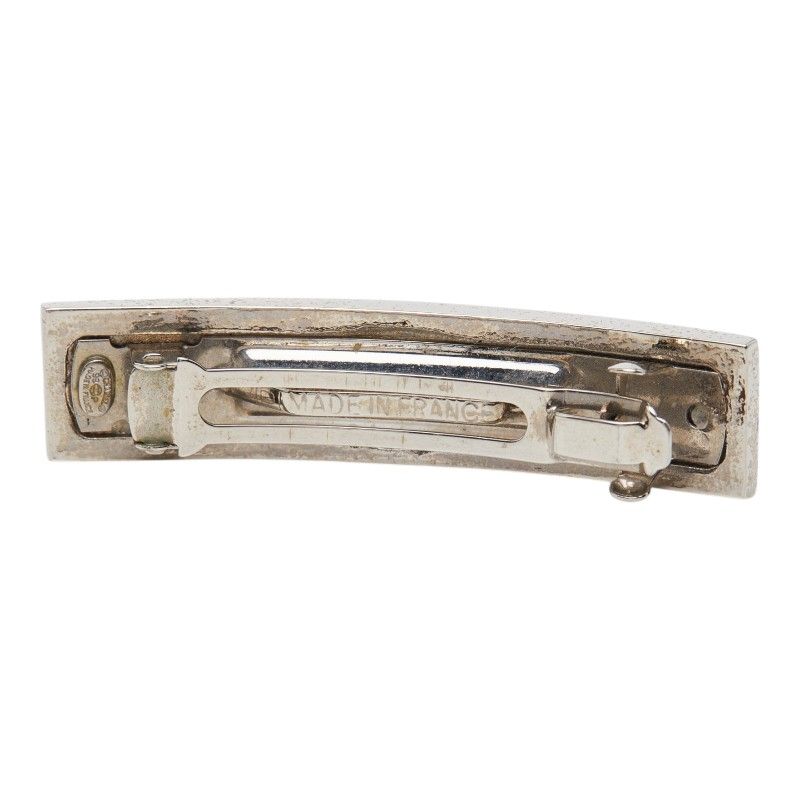 Chanel CC Logo Vintage Barrette Hair Silver Gold Metal Plated — view 2