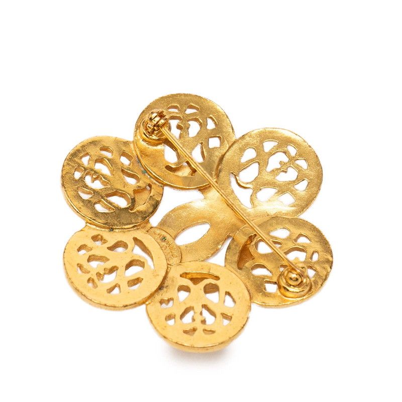 Chanel CC Logo Vintage Brooch Gold Plated — view 2