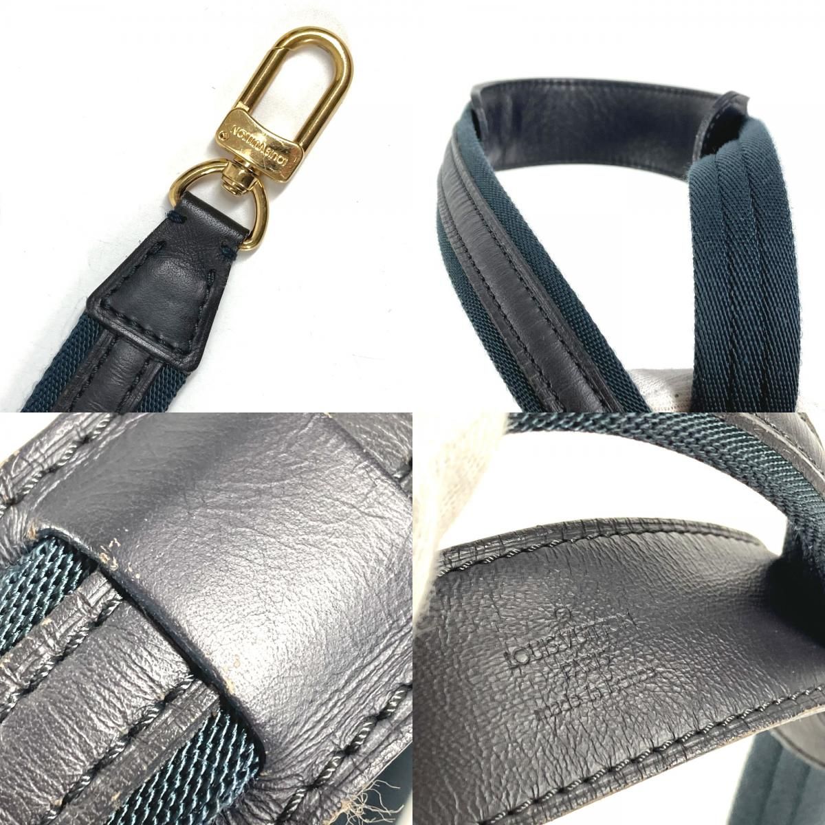 Louis Vuitton Shoulder Strap Unknown Leather Canvas Navy — view 9