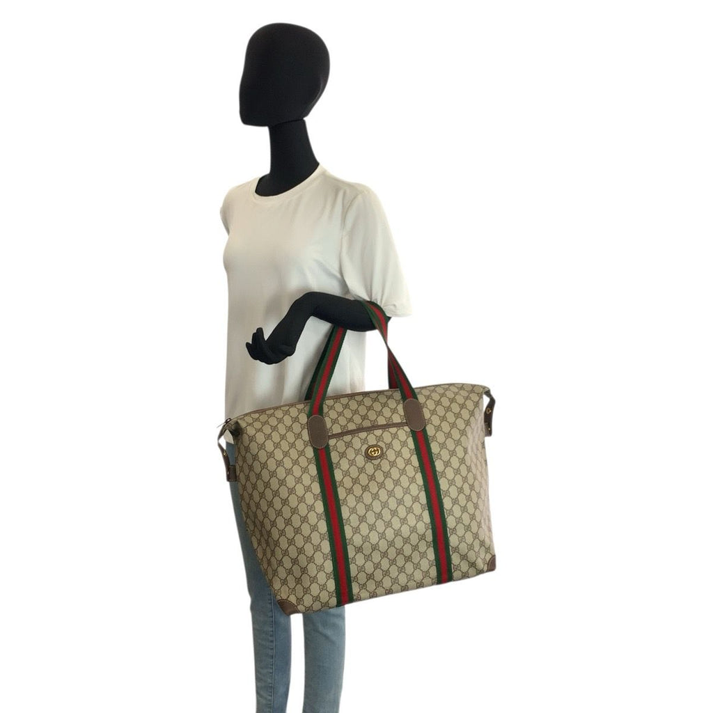 Gucci Vintage Sherry Line GG Supreme Canvas 012 39 Boston Bag — view 5