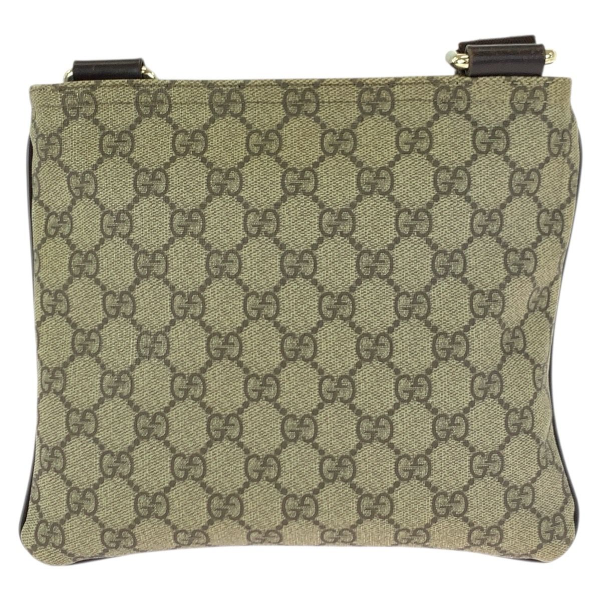 Gucci Beige Brown Gold GG Supreme Canvas Shoulder Bag — view 2