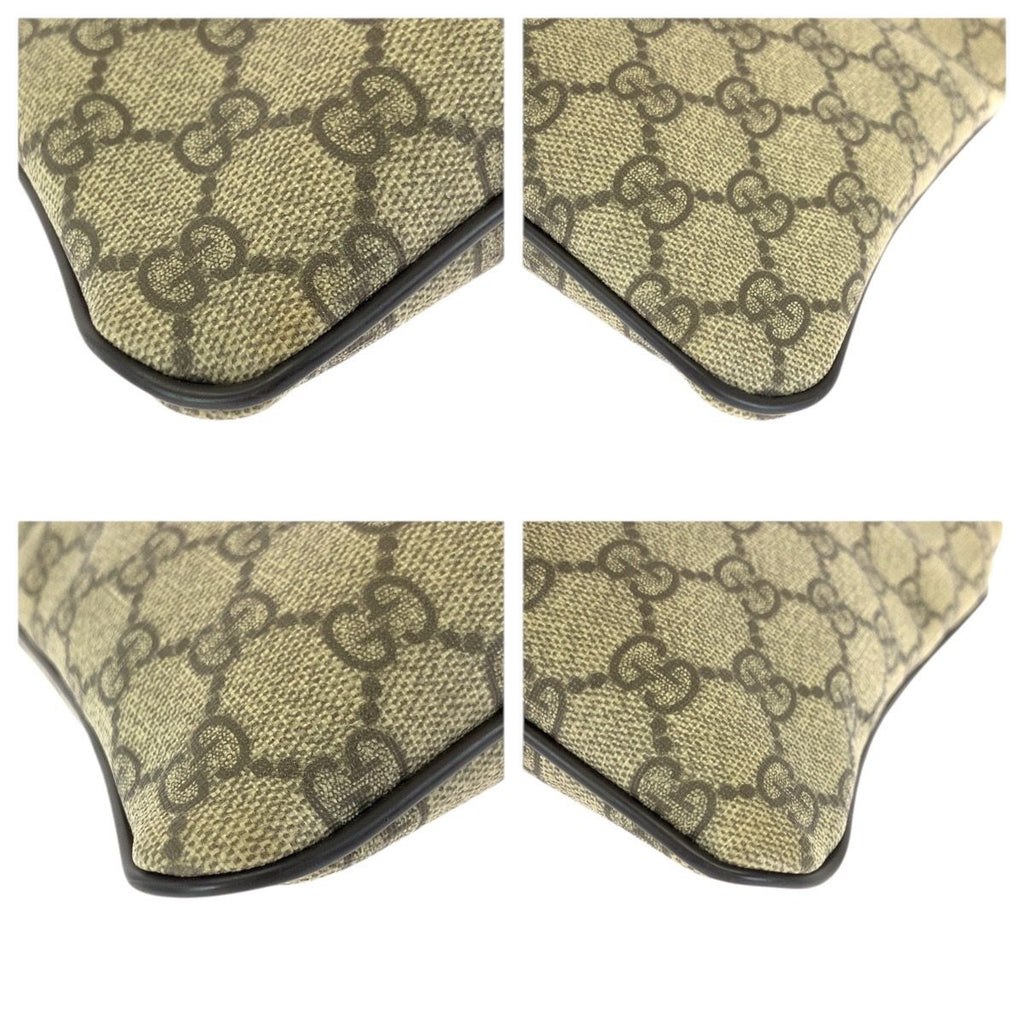 Gucci Beige Brown Gold GG Supreme Canvas Shoulder Bag — view 3