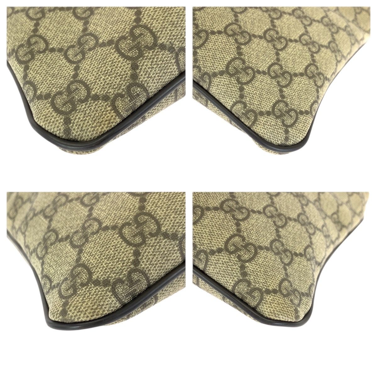 Gucci Beige Brown Gold GG Supreme Canvas Shoulder Bag — view 3