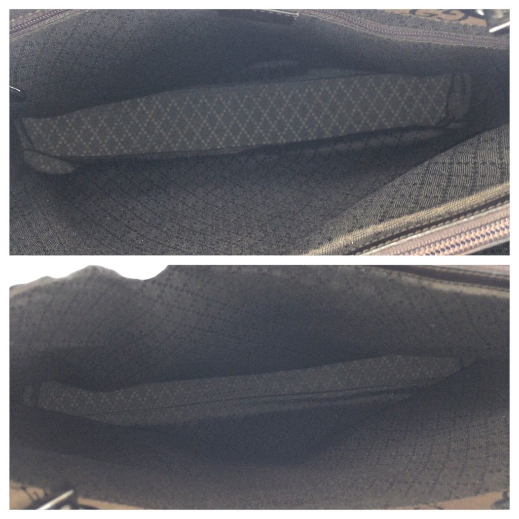 Gucci Bamboo GG Pattern Brown Silver Nylon 002 Tote — view 8