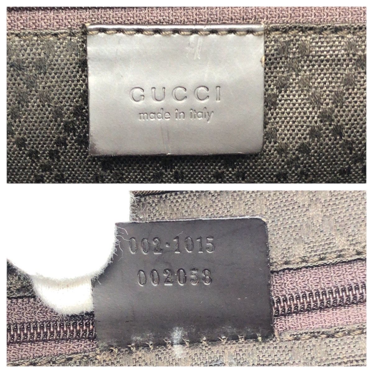 Gucci Bamboo GG Pattern Brown Silver Nylon 002 Tote — view 4