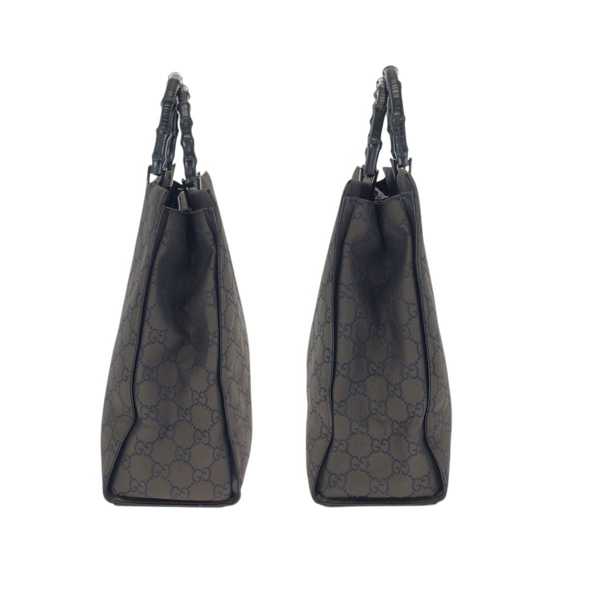 Gucci Bamboo GG Pattern Brown Silver Nylon 002 Tote — view 6