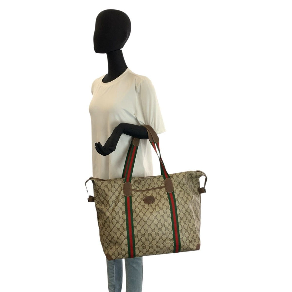Gucci Vintage Sherry Line GG Supreme Canvas 156 19 014 Boston Bag — view 7