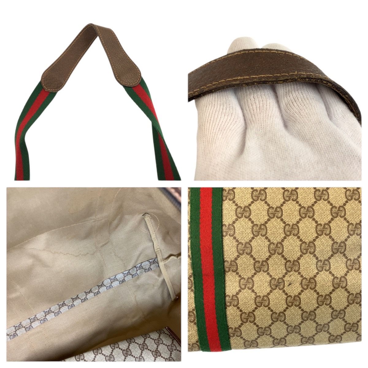 Gucci Vintage Sherry Line GG Supreme Canvas 156 19 014 Boston Bag — view 6