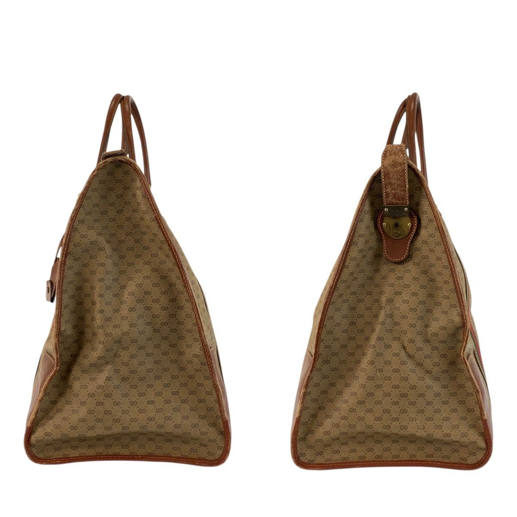 Gucci Vintage Micro GG Sherry Line Brown Boston Bag — view 8