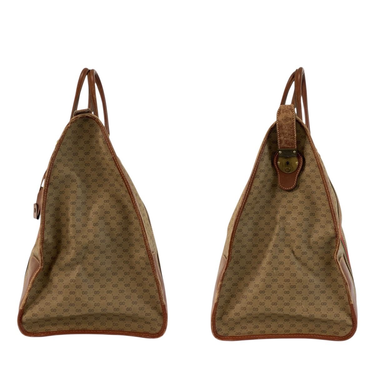 Gucci Vintage Micro GG Sherry Line Brown Boston Bag — view 8