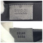 Gucci Black Gold GG Canvas Leather Handbag Pouch — view 4
