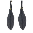Gucci Black Gold GG Canvas Leather Handbag Pouch — view 8