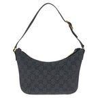 Gucci Black Gold GG Canvas Leather Handbag Pouch — view 2