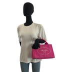 Prada Canapa Pink Gold Canvas Tote — view 6