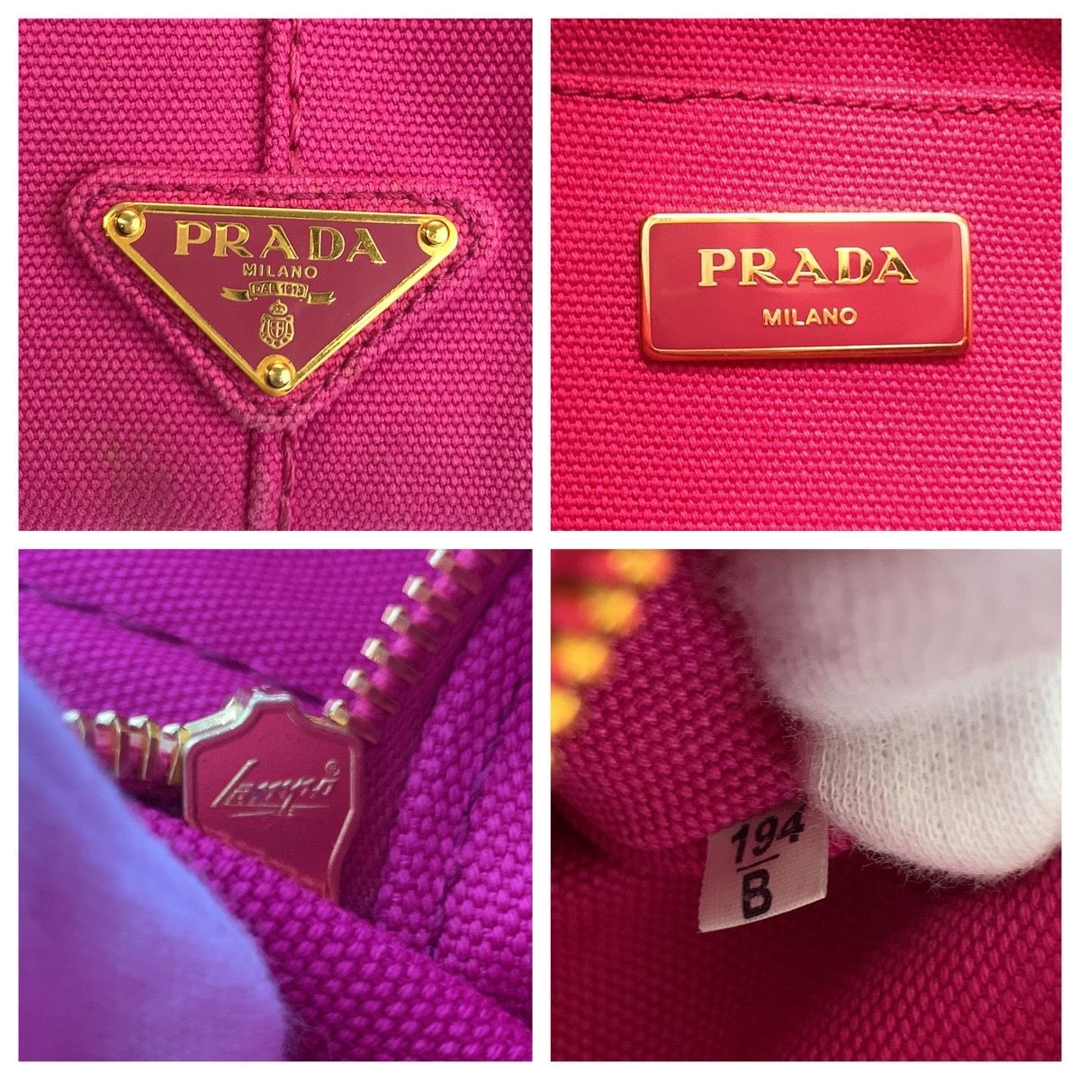Prada Canapa Pink Gold Canvas Tote — view 3
