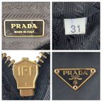Prada Tessuto Black Gold Nylon Tote Mini Boston Bag — view 4