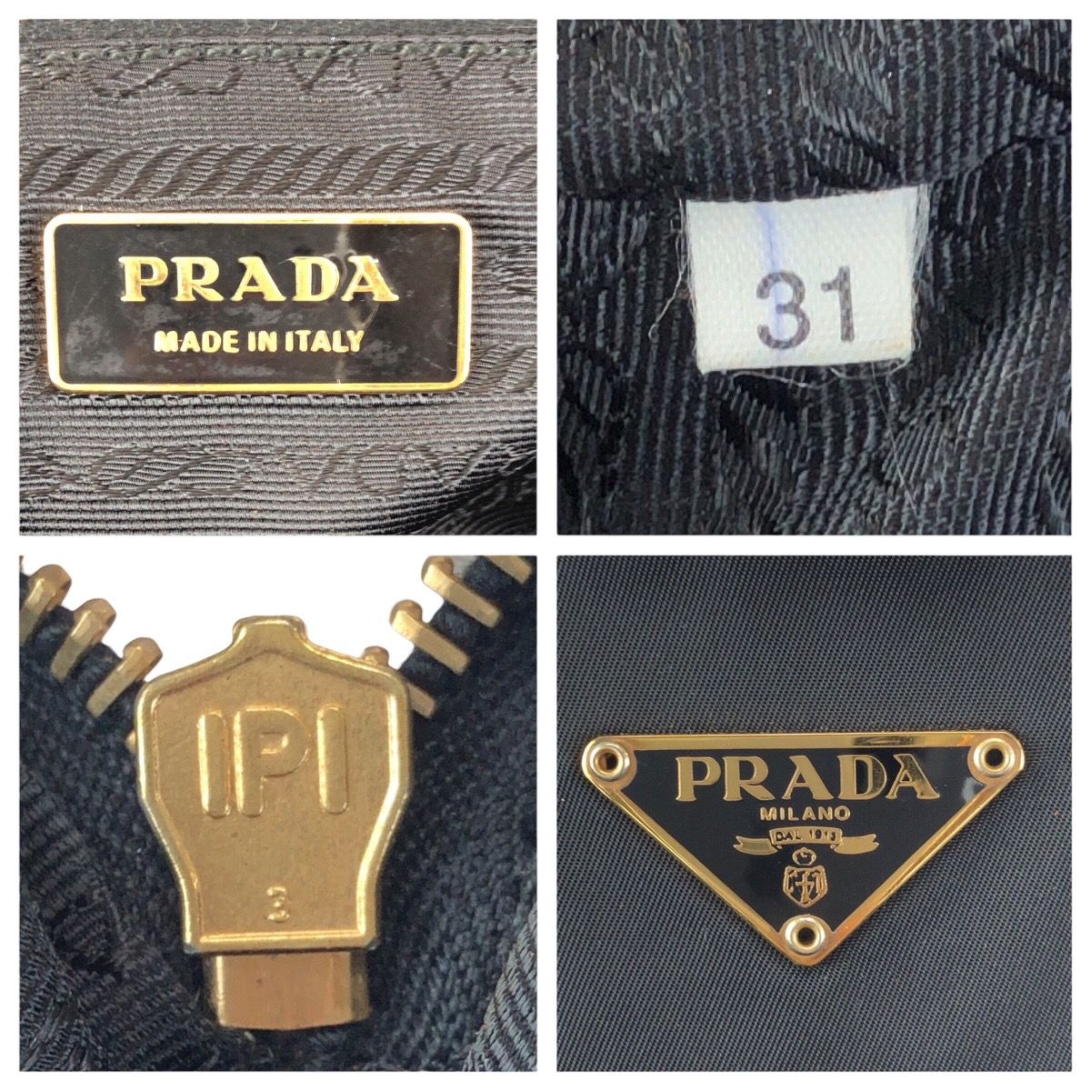 Prada Tessuto Black Gold Nylon Tote Mini Boston Bag — view 4