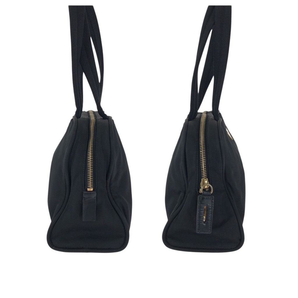 Prada Tessuto Black Gold Nylon Tote Mini Boston Bag — view 7