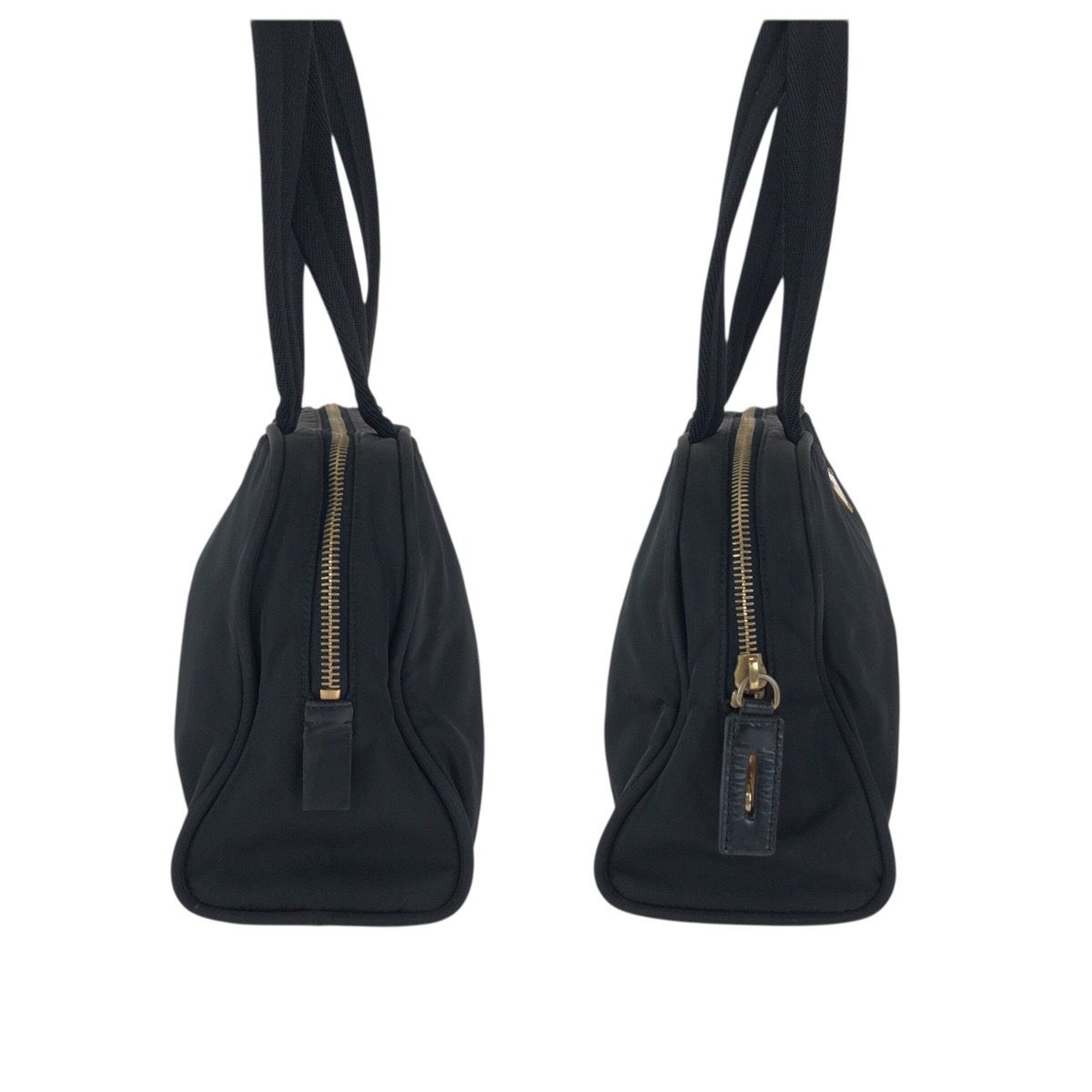 Prada Tessuto Black Gold Nylon Tote Mini Boston Bag — view 7