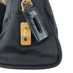 Prada Tessuto Black Gold Nylon Tote Mini Boston Bag — view 5