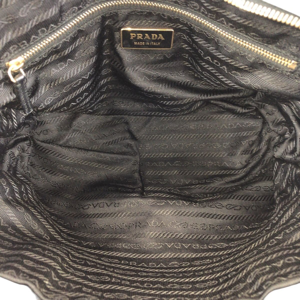 Prada Tessuto Black Gold Nylon Tote Mini Boston Bag — view 8