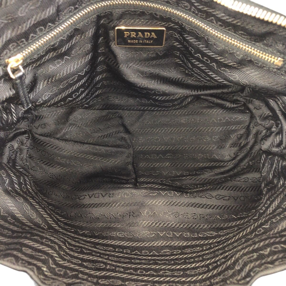 Prada Tessuto Black Gold Nylon Tote Mini Boston Bag — view 8