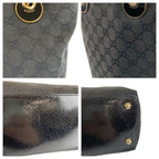 Gucci Black Gold GG Canvas Tote Shoulder Bag — view 5