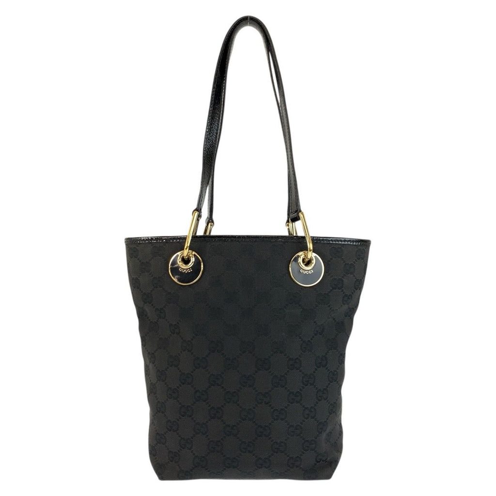 Gucci Black Gold GG Canvas Tote Shoulder Bag — view 2