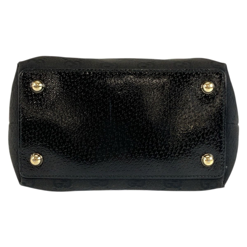 Gucci Black Gold GG Canvas Tote Shoulder Bag — view 9