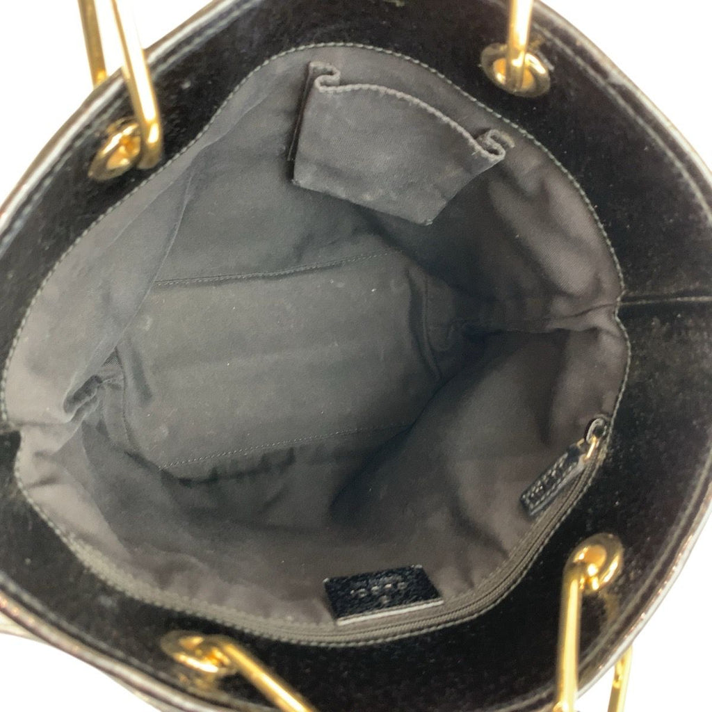 Gucci Black Gold GG Canvas Tote Shoulder Bag — view 8