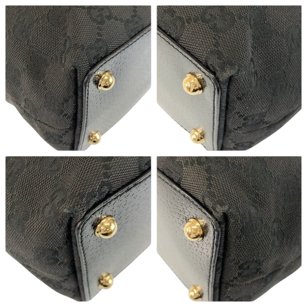 Gucci Black Gold GG Canvas Tote Shoulder Bag — view 4
