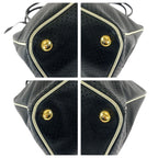 Prada Saffiano Perforated Black Gold Leather Tote — view 3