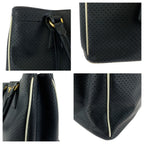 Prada Saffiano Perforated Black Gold Leather Tote — view 5