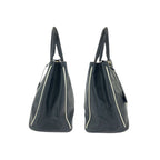 Prada Saffiano Perforated Black Gold Leather Tote — view 8