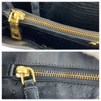 Prada Saffiano Perforated Black Gold Leather Tote — view 6