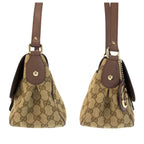 Gucci Ski Brown Beige Gold GG Canvas Leather Shoulder Bag Pochette — view 8
