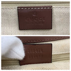 Gucci Ski Brown Beige Gold GG Canvas Leather Shoulder Bag Pochette — view 3