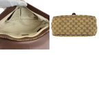 Gucci Ski Brown Beige Gold GG Canvas Leather Shoulder Bag Pochette — view 9