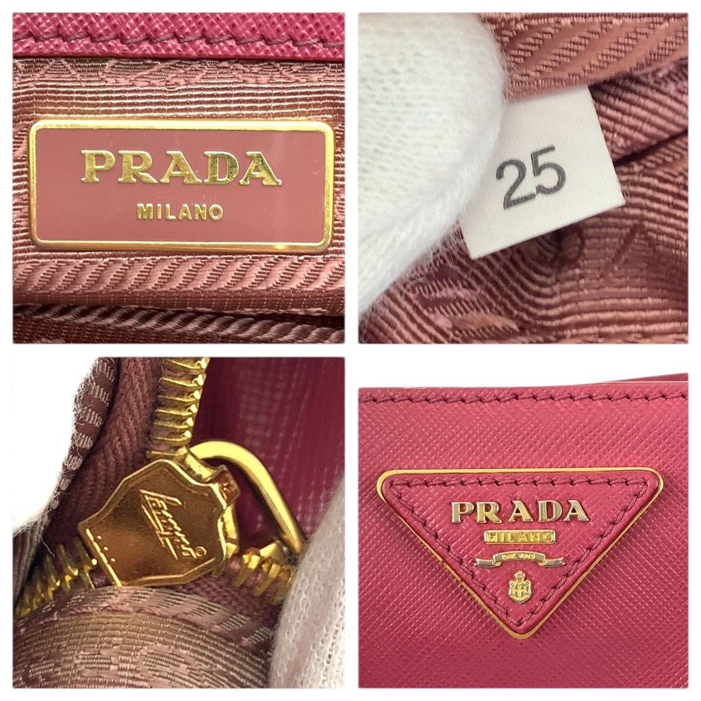 Prada Saffiano Galleria 2-Way Pink Gold Leather Shoulder Bag — view 4