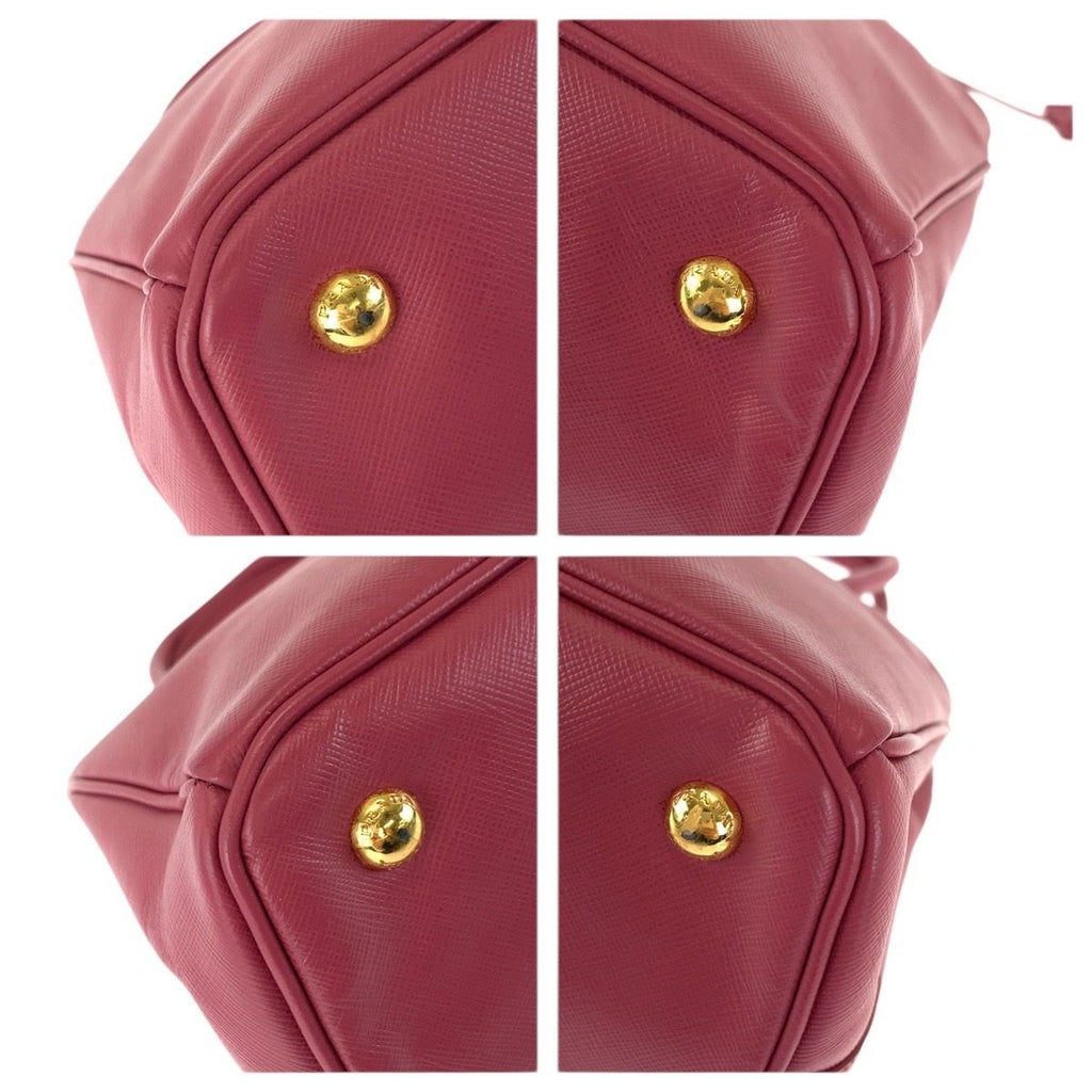 Prada Saffiano Galleria 2-Way Pink Gold Leather Shoulder Bag — view 3