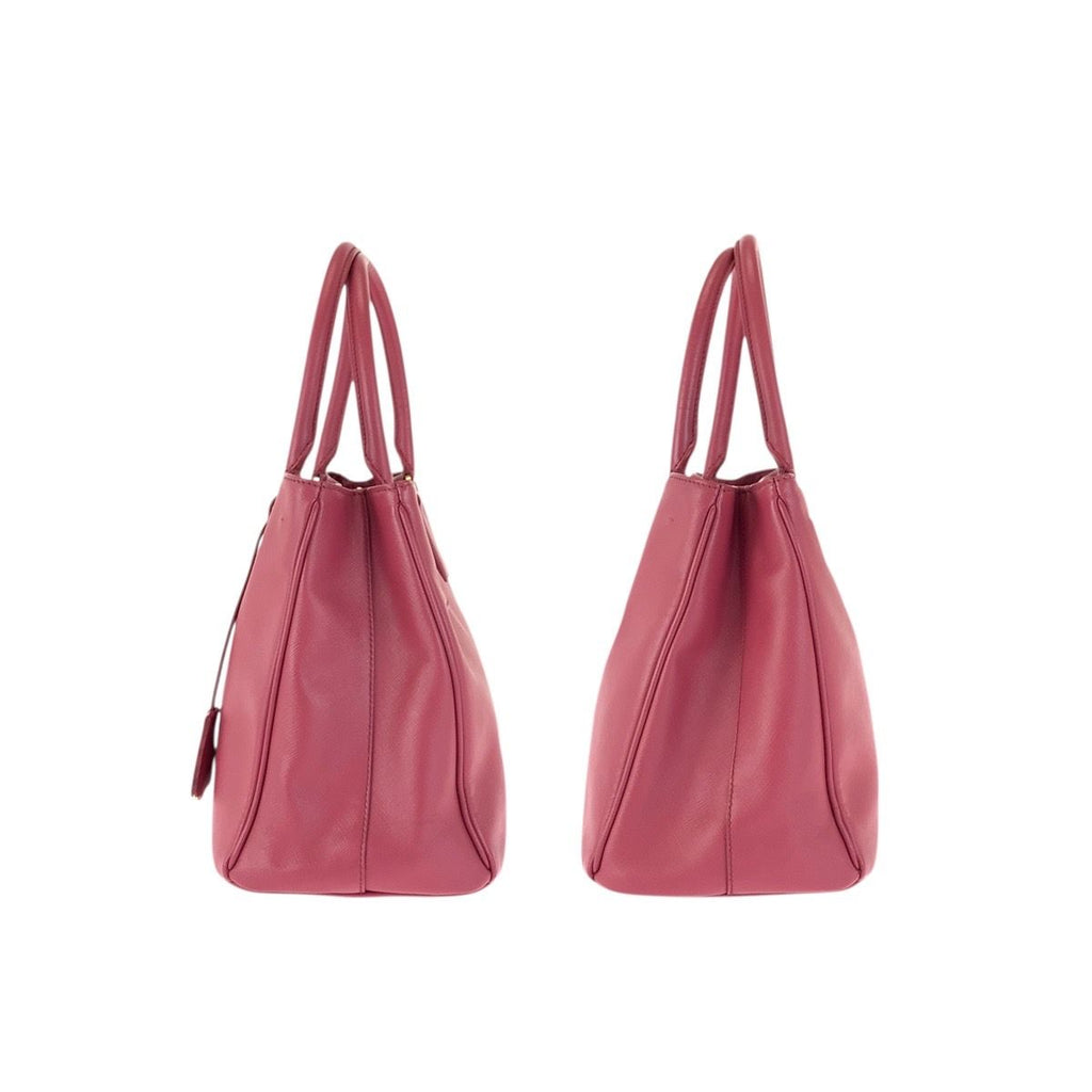Prada Saffiano Galleria 2-Way Pink Gold Leather Shoulder Bag — view 8