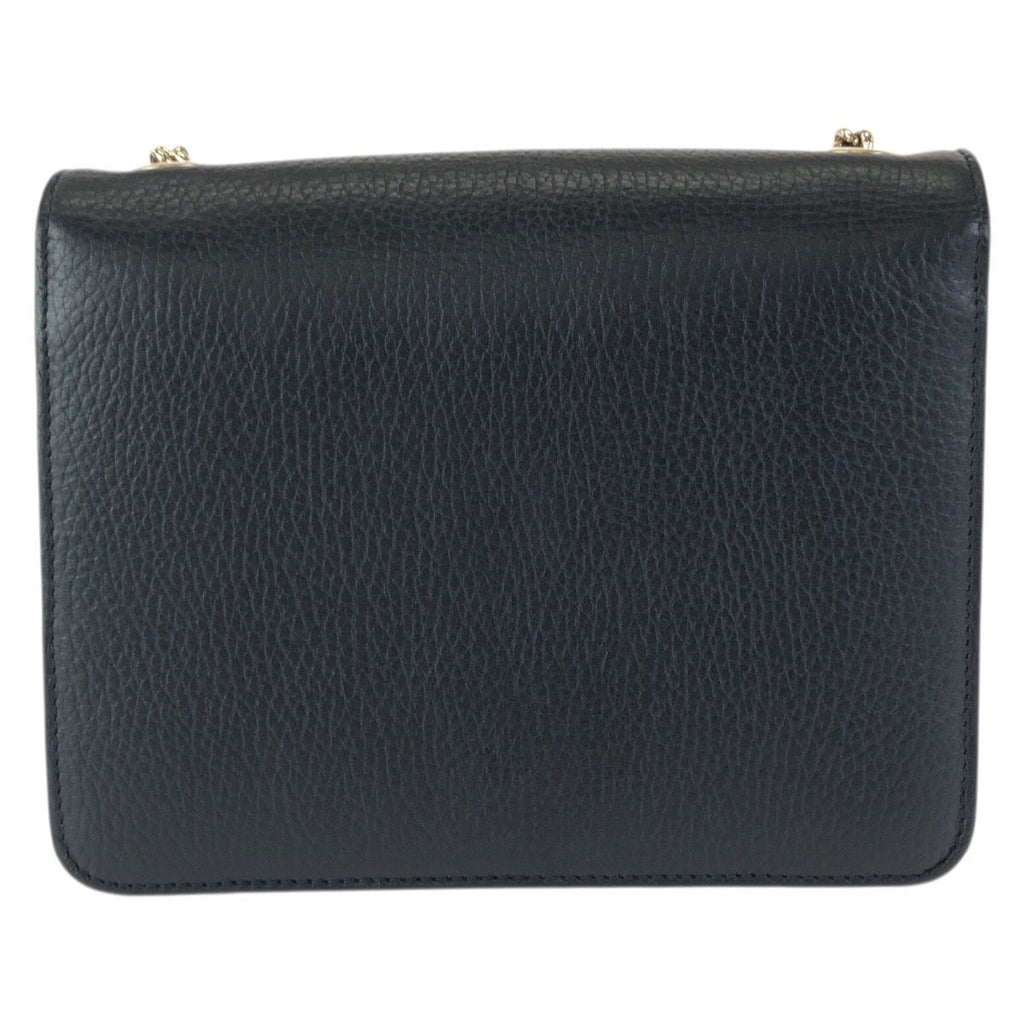 Gucci Interlocking Black Gold Leather Chain Shoulder Bag — view 2