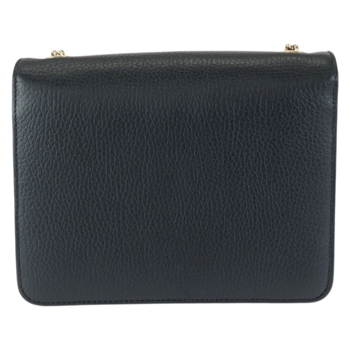 Gucci Interlocking Black Gold Leather Chain Shoulder Bag — view 2