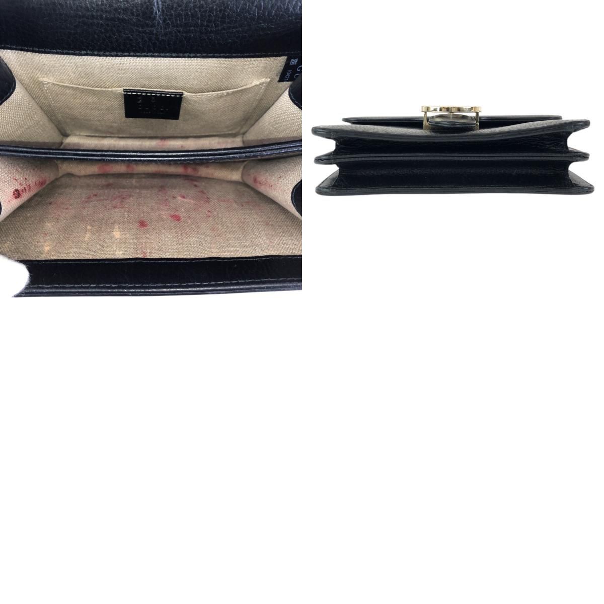 Gucci Interlocking Black Gold Leather Chain Shoulder Bag — view 9