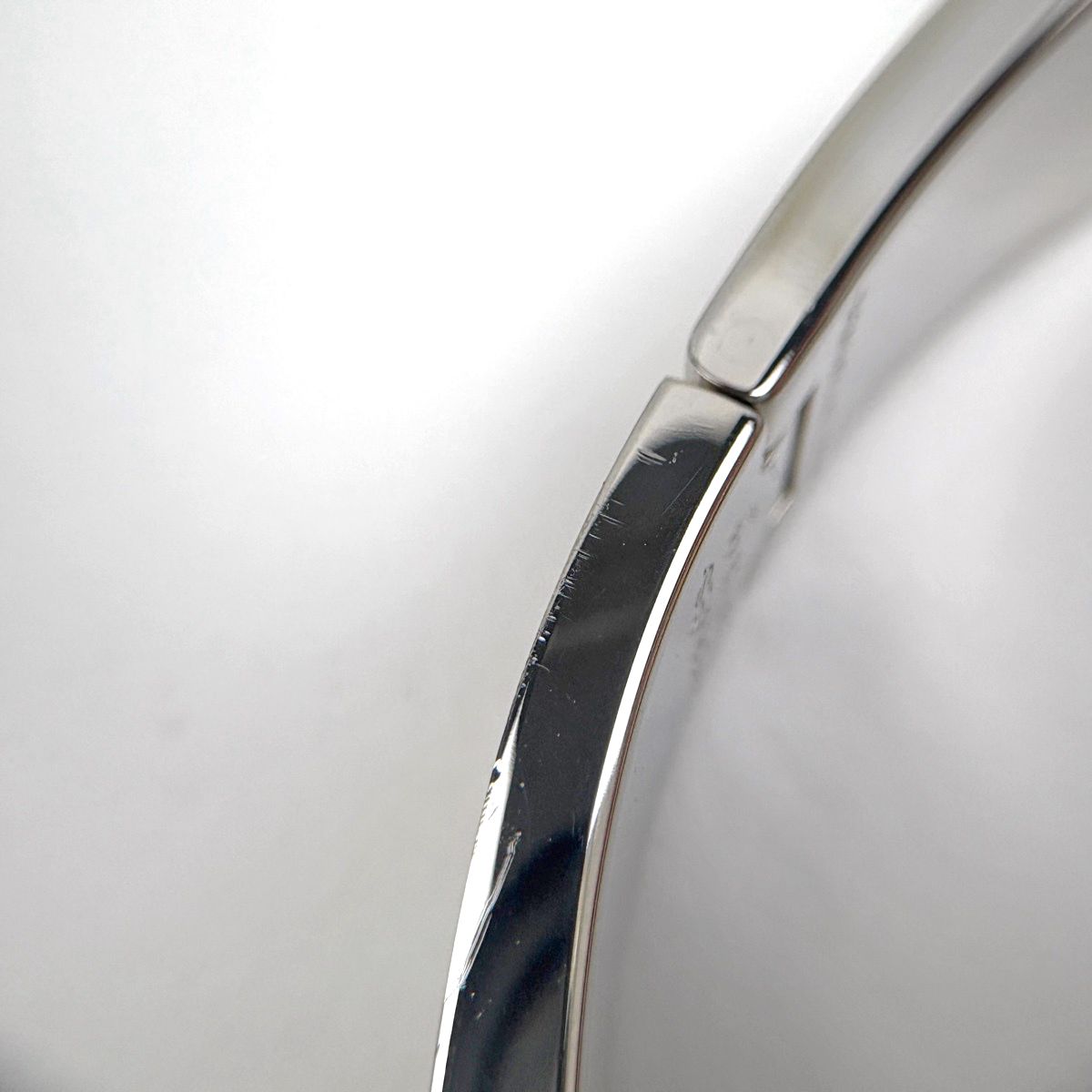 Hermes Click Enamel Bracelet Clic Clac Bangle Silver Plated Green — view 3