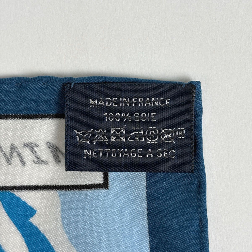 Hermes Carre 70 Minuit AU Faubourg Midnight Scarf Silk Blue Multicolor — view 2